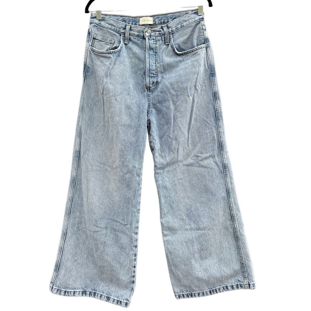 FAVORITE DAUGHTER The Masha Super High Rise Wide Leg Crop Jeans Size 27 -Stained - Picture 5 of 11